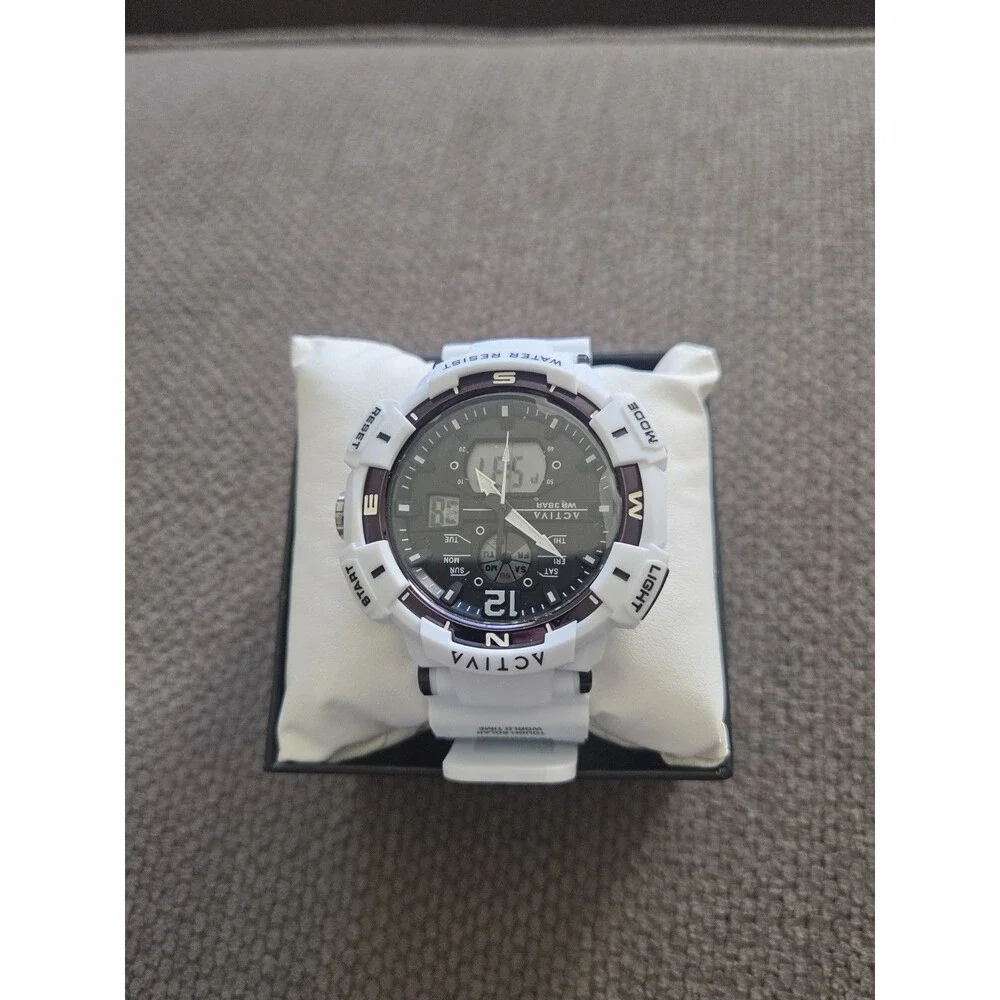 Activa Hexon X Invicta Mens Watch 53mm White Ana Digi Sports Chrono ACW8045-001